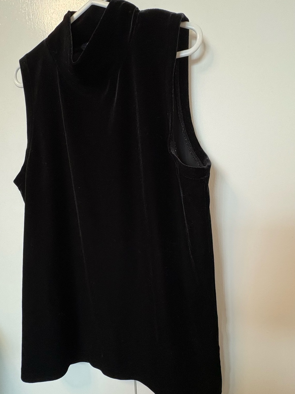 Black Velvet Sleeveless Mock Neck